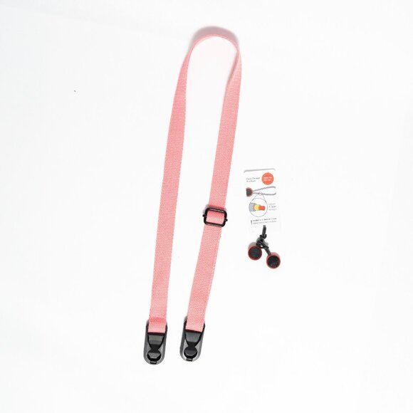 Small Adjustable 20-35" Pink Camera Neck Strap w/ Peak Design Anchors / Cotton - Picture 2 of 14